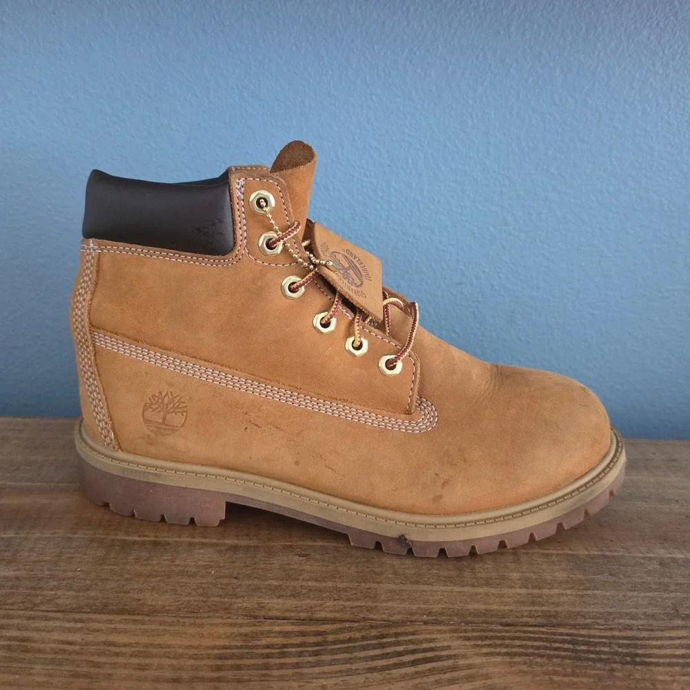 Timberland Mens 6 Inch Premium Waterproof Boots Wheat Tan Nubuck Soft Toe 7.5